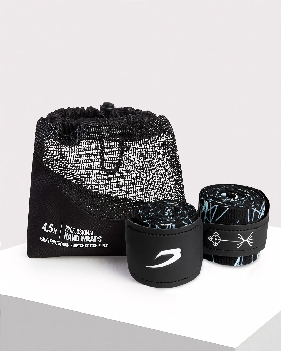 4.5m Disciplined Thought/Action Hand Wraps - Black - Image 4