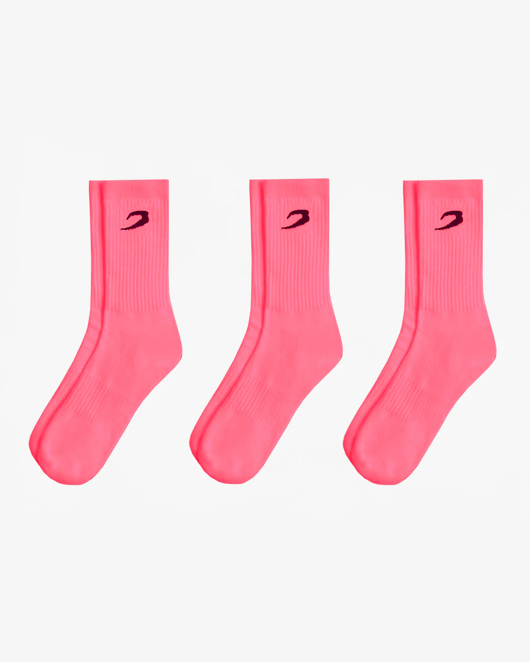 BOXRAW Crew Socks (3 Pairs) - Neon Pink - Image 5