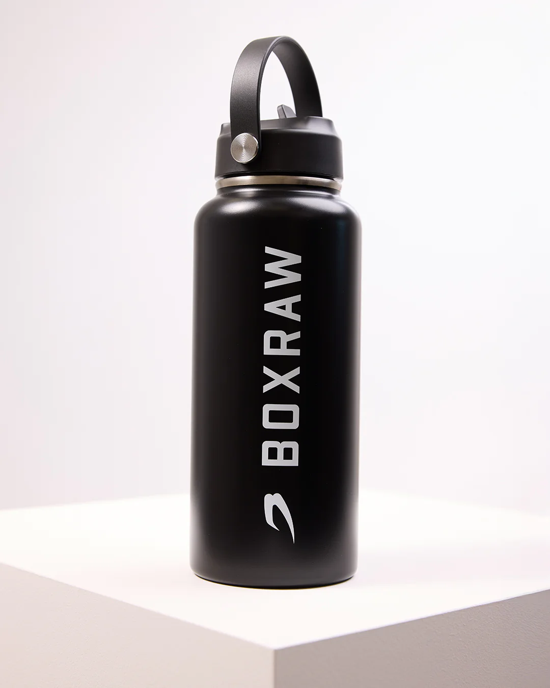 BOXRAW 1L Steel Water Bottle - Black - Image 2