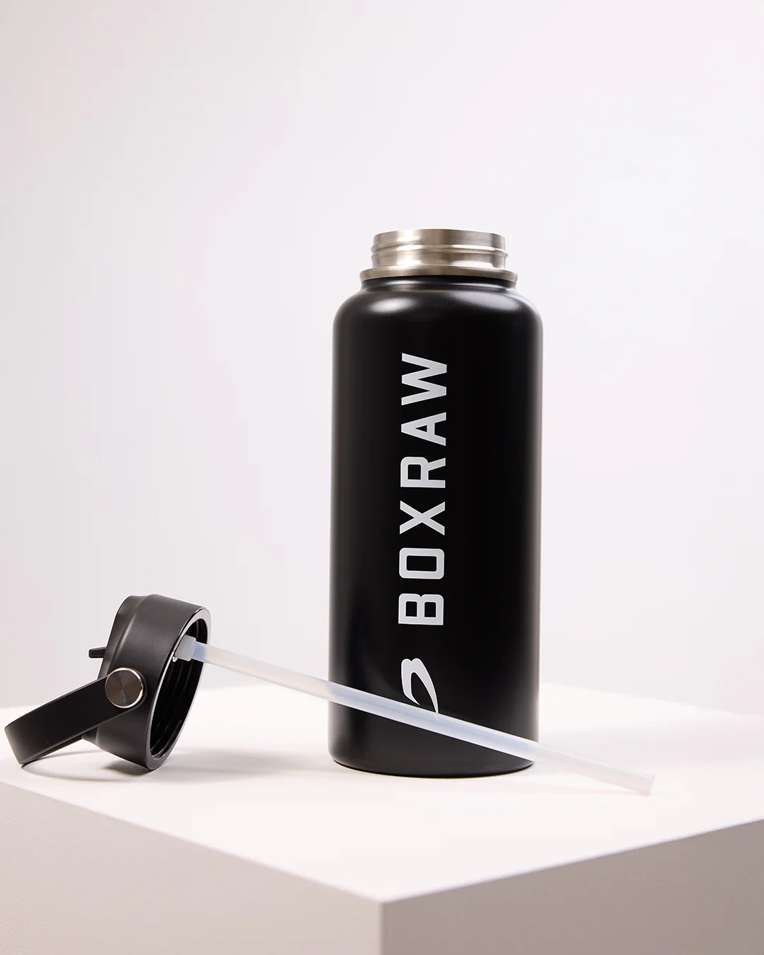BOXRAW 1L Steel Water Bottle - Black - Image 4