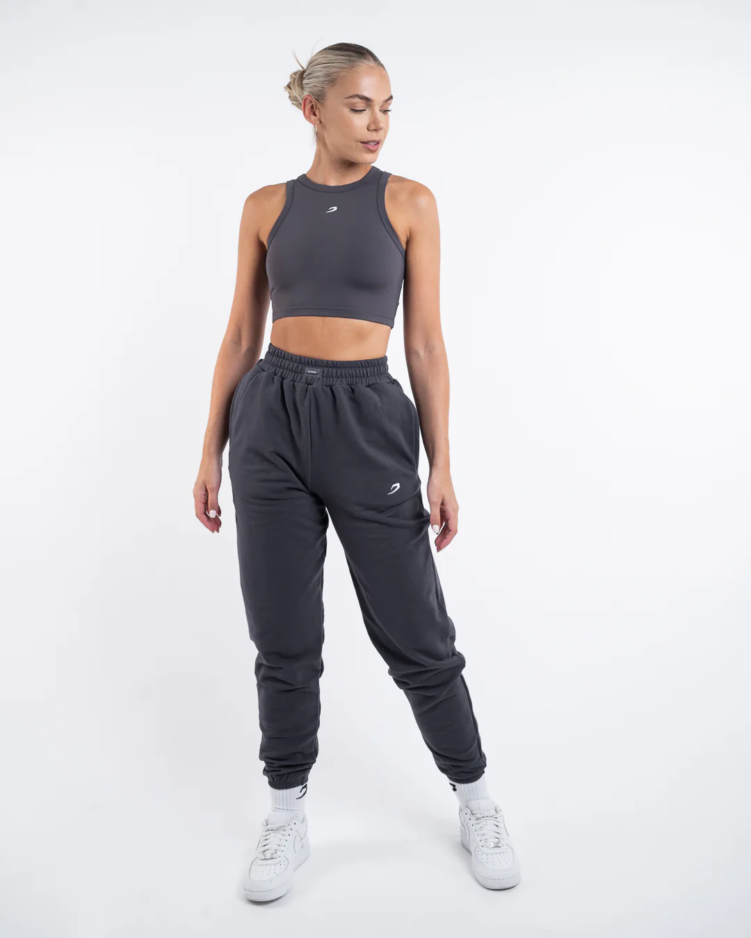 Essentials Racer Crop Top - Charcoal - Image 7