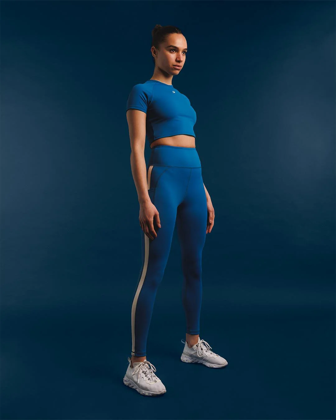 Training Short Sleeve Crop Top - Blue - Image 2