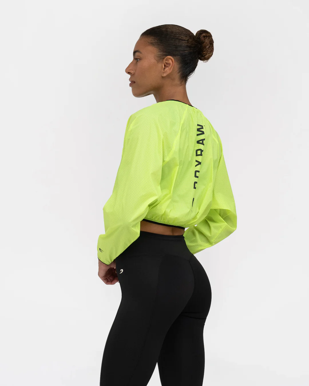Genaro Cropped Windbreaker Crew - Neon Yellow - Image 5