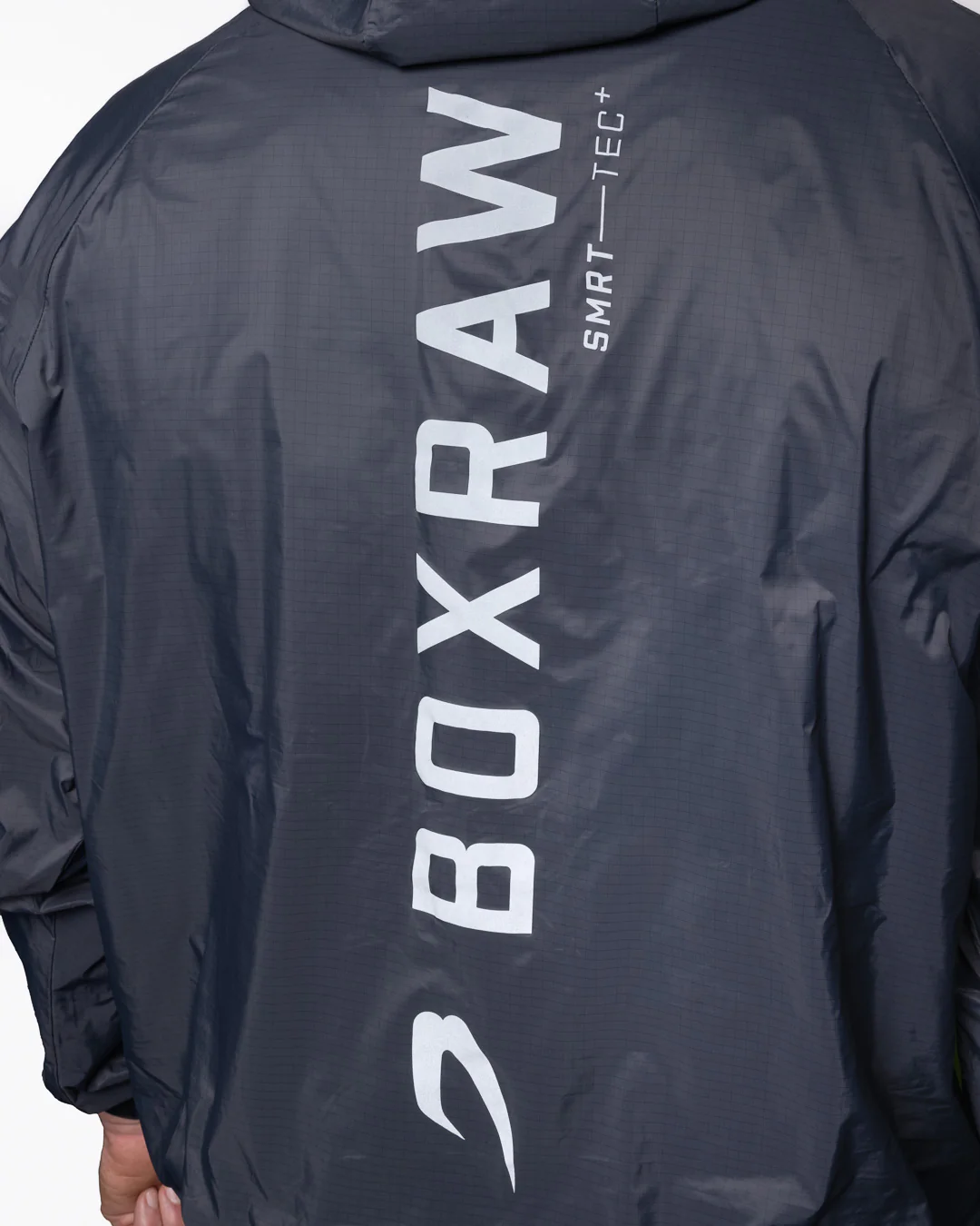 Genaro Oversized Windbreaker Hoodie - Charcoal - Image 11