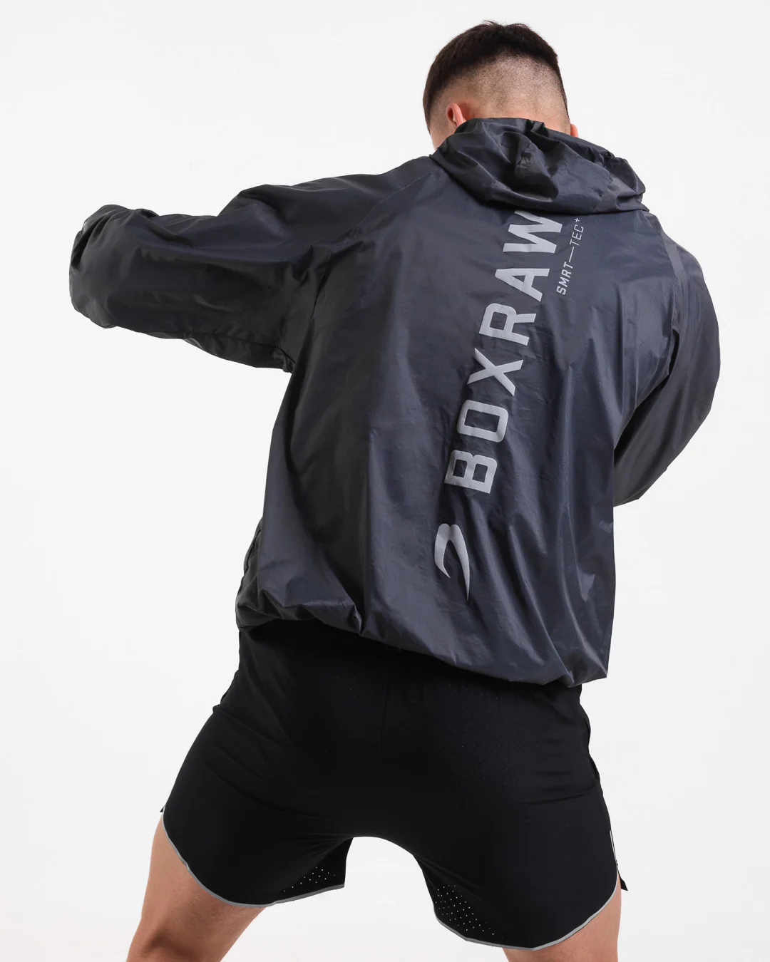 Genaro Oversized Windbreaker Hoodie - Charcoal - Image 6