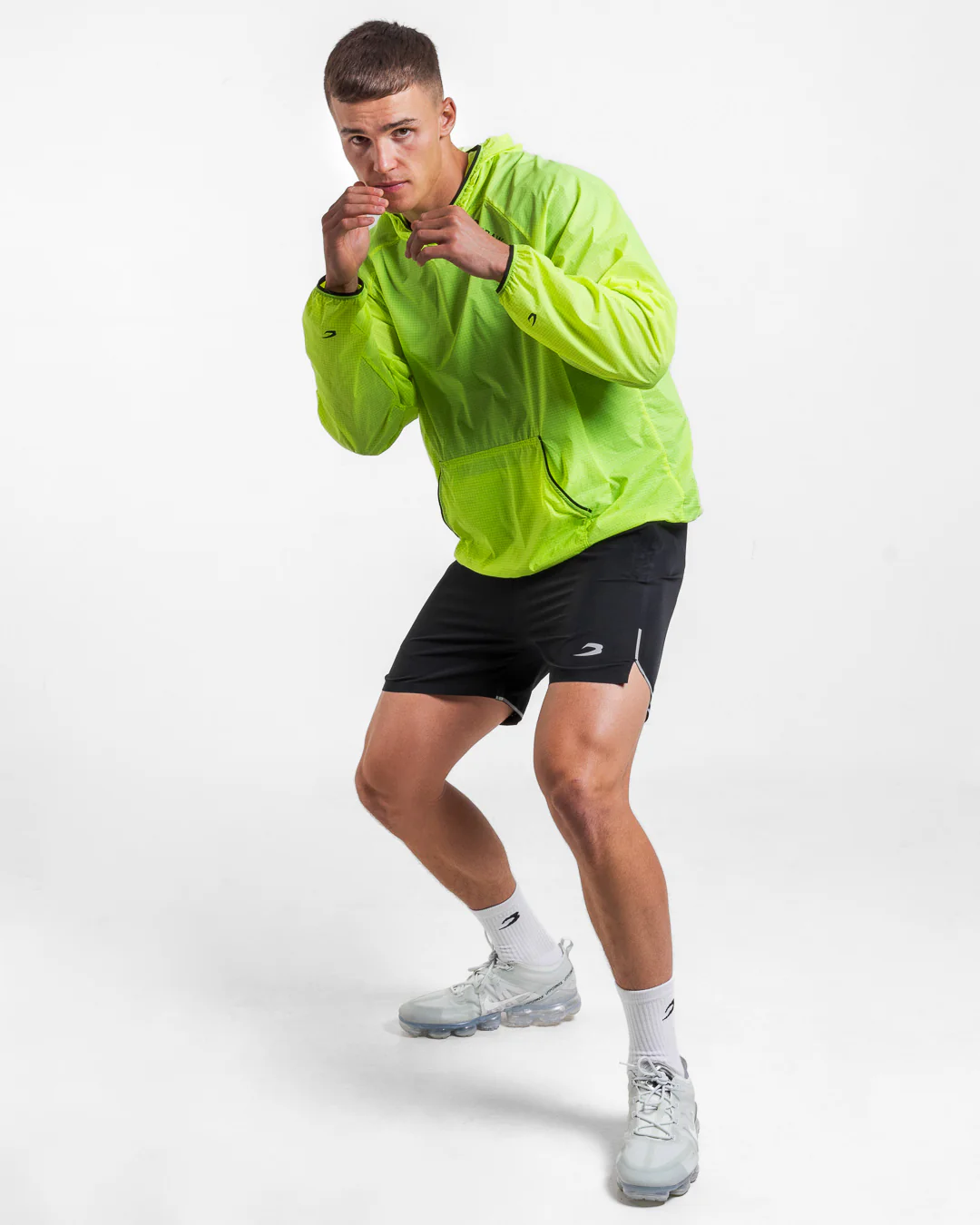 Genaro Oversized Windbreaker Hoodie - Neon Yellow - Image 13