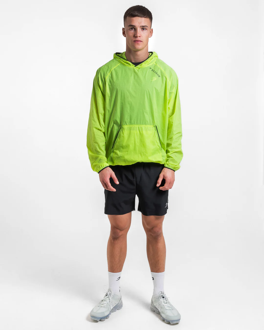 Genaro Oversized Windbreaker Hoodie - Neon Yellow - Image 4