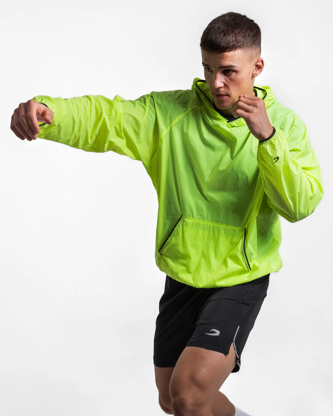 Genaro Oversized Windbreaker Hoodie - Neon Yellow - Image 5
