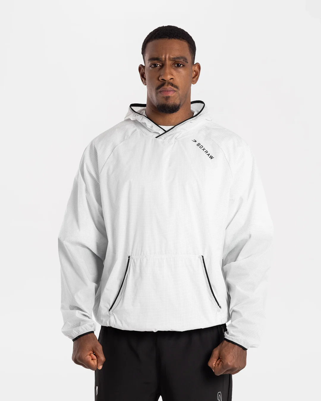 Genaro Oversized Windbreaker Hoodie - White - Image 4