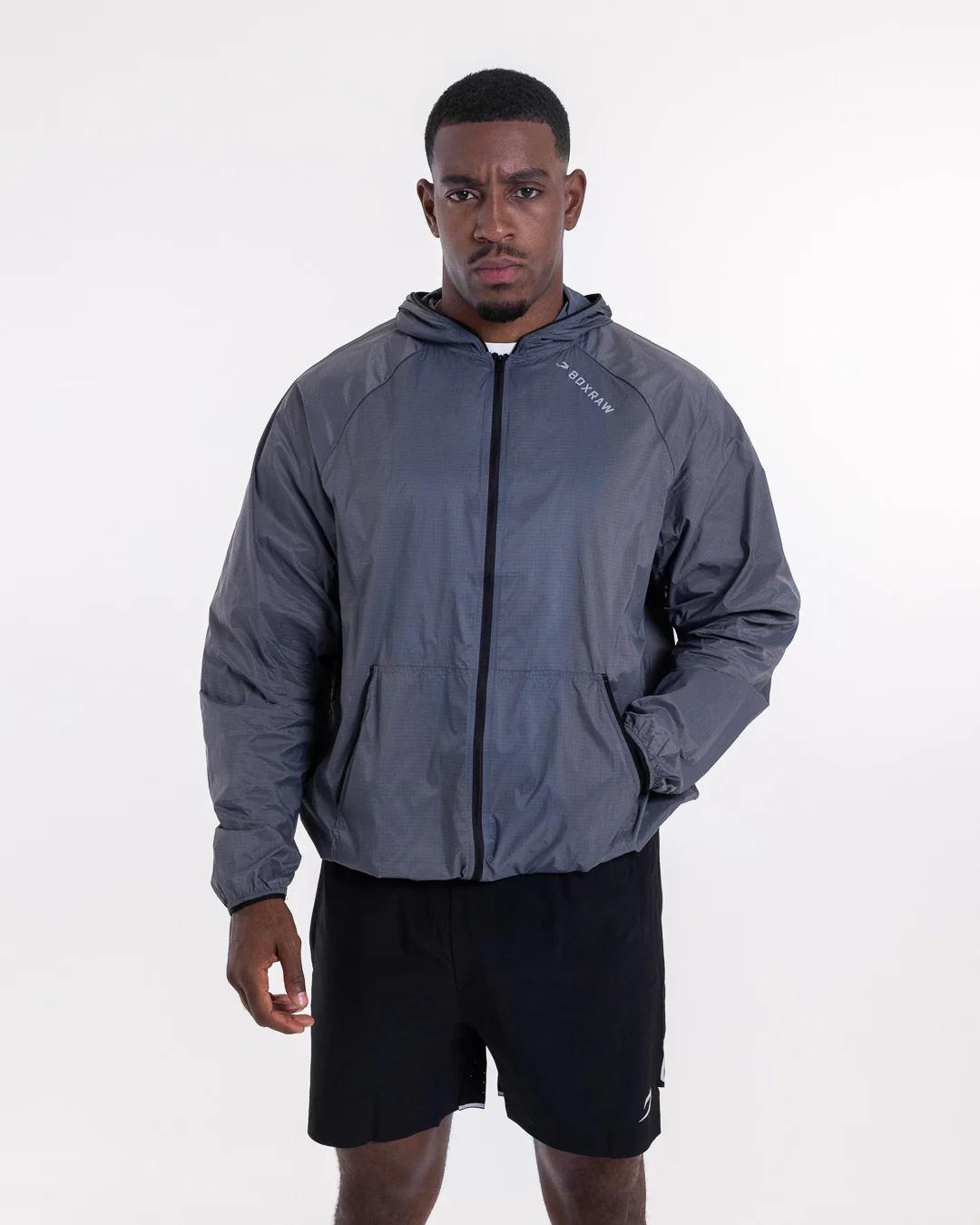 Genaro Zip Up Windbreaker - Charcoal - Image 4