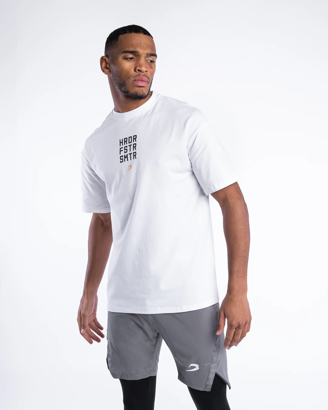 HRDR FSTR SMTR Oversized T-Shirt - White - Image 5