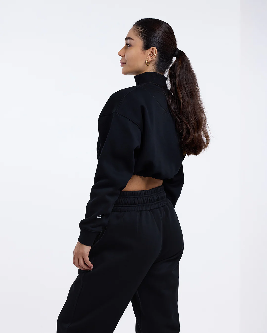 Johnson Cropped 1/4 Zip - Black - Image 4