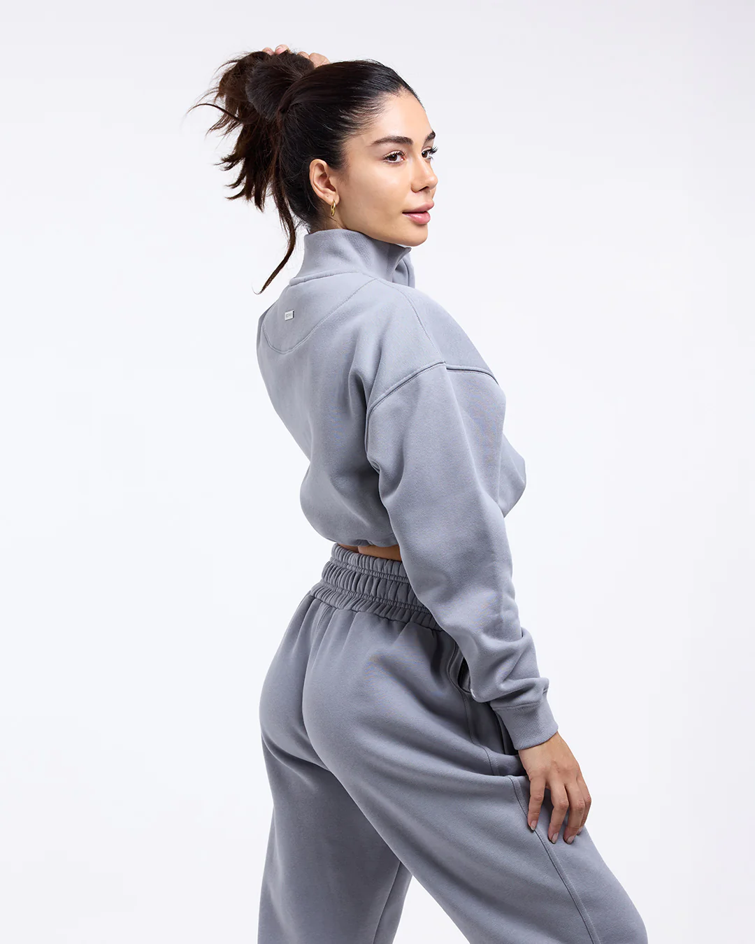Johnson Cropped 1/4 Zip - Grey - Image 5