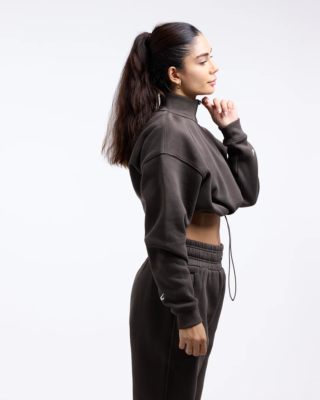 Johnson Cropped 1/4 Zip - Mocha - Image 9