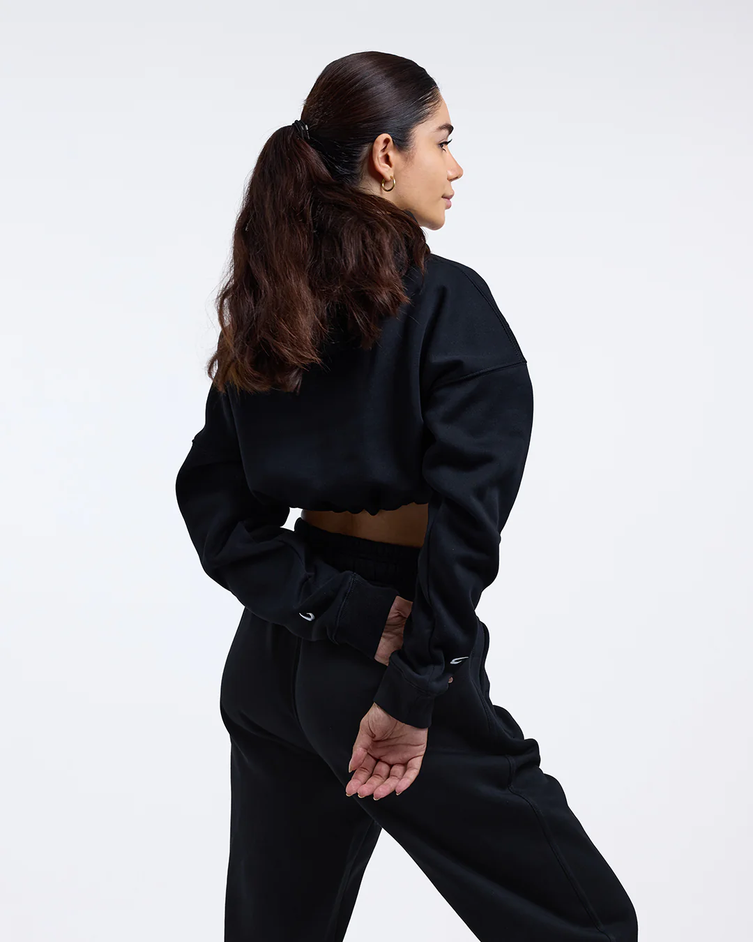 Johnson Cropped Hoodie - Black - Image 4