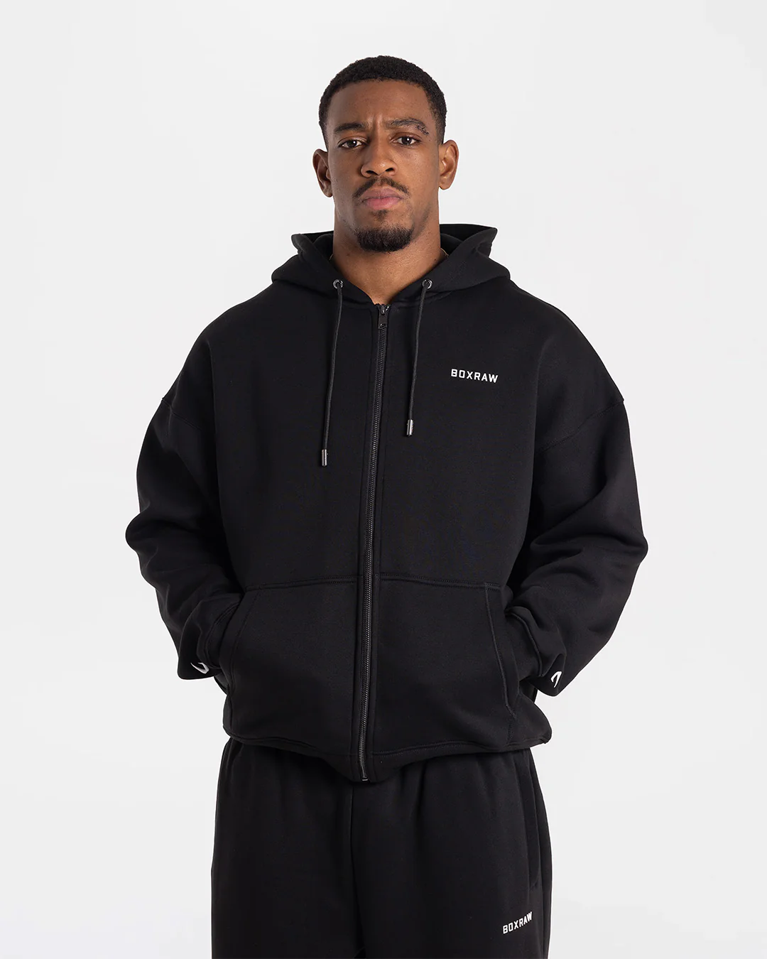 Johnson Zip Up Hoodie - Black - Image 3