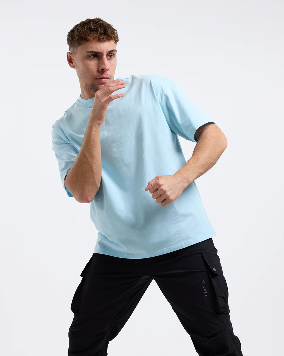Lineal Oversized T-Shirt - Baby Blue - Image 4