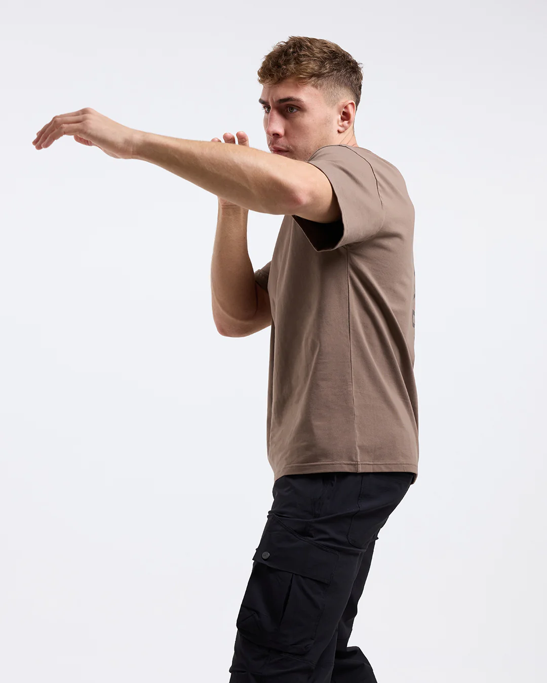 Lineal Oversized T-Shirt - Mocha - Image 5