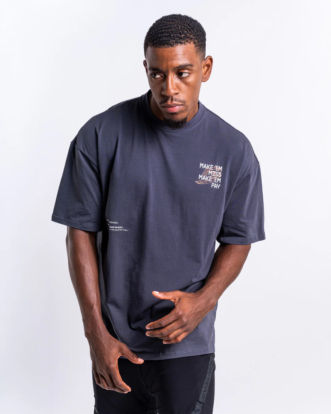 Make 'Em Miss Oversized T-Shirt - Charcoal - Image 5