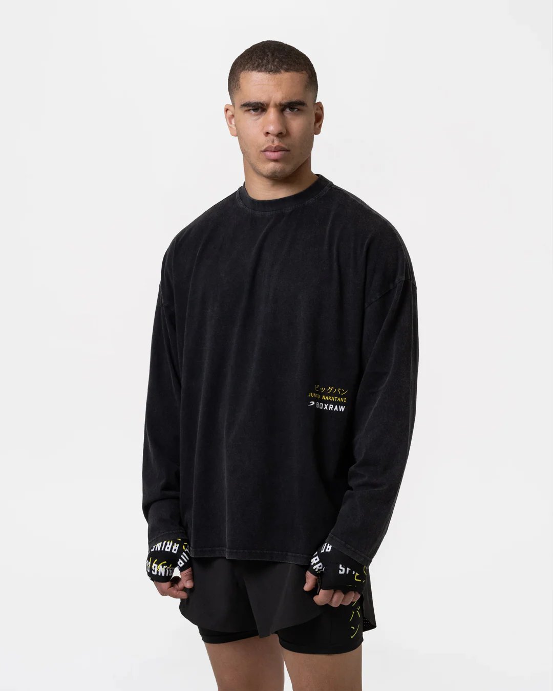 Nakatani x Sparring Club Long Sleeve T-Shirt - Washed Black - Image 4