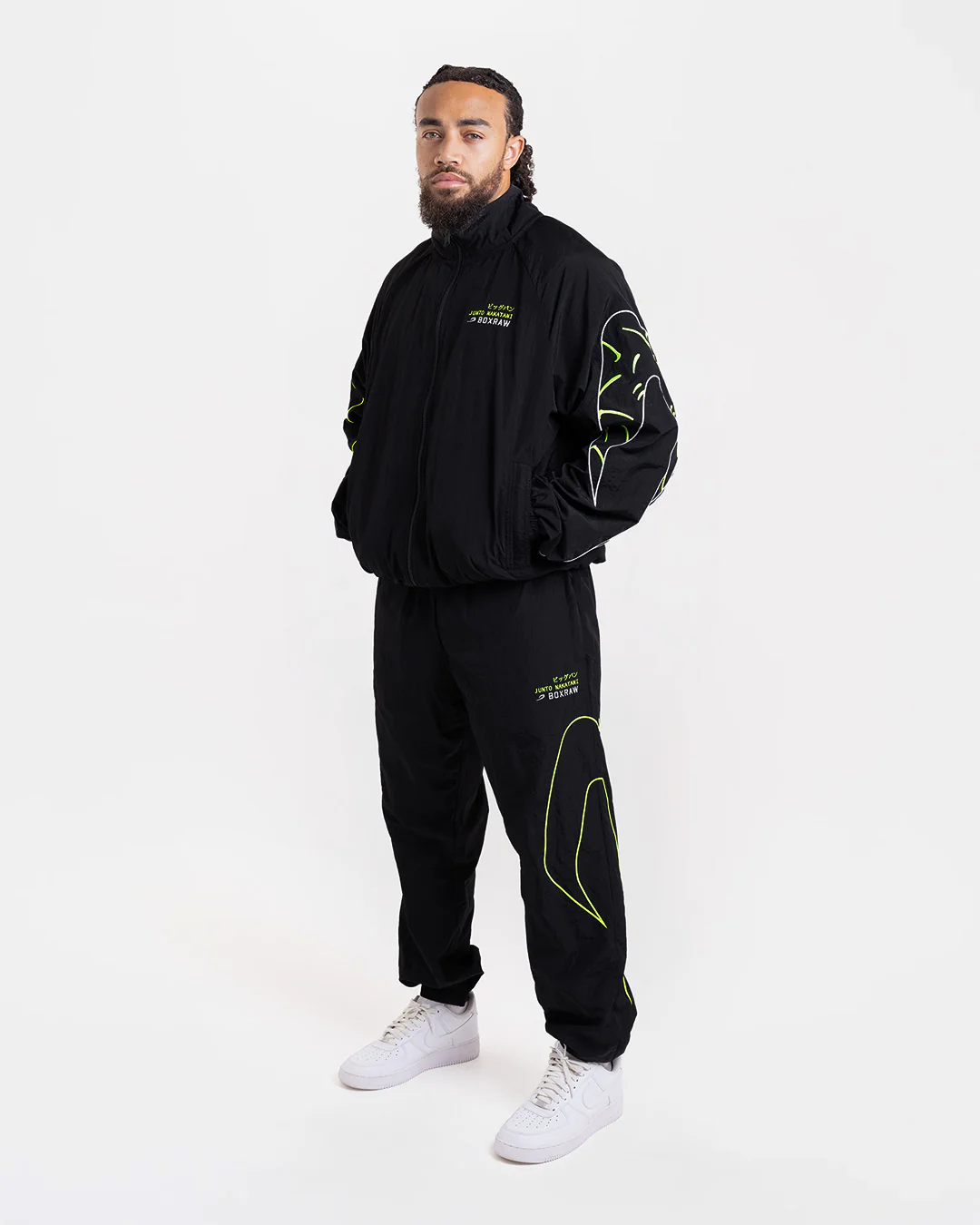 Nakatani x BOXRAW Track Bottoms - Black/Yellow - Image 3