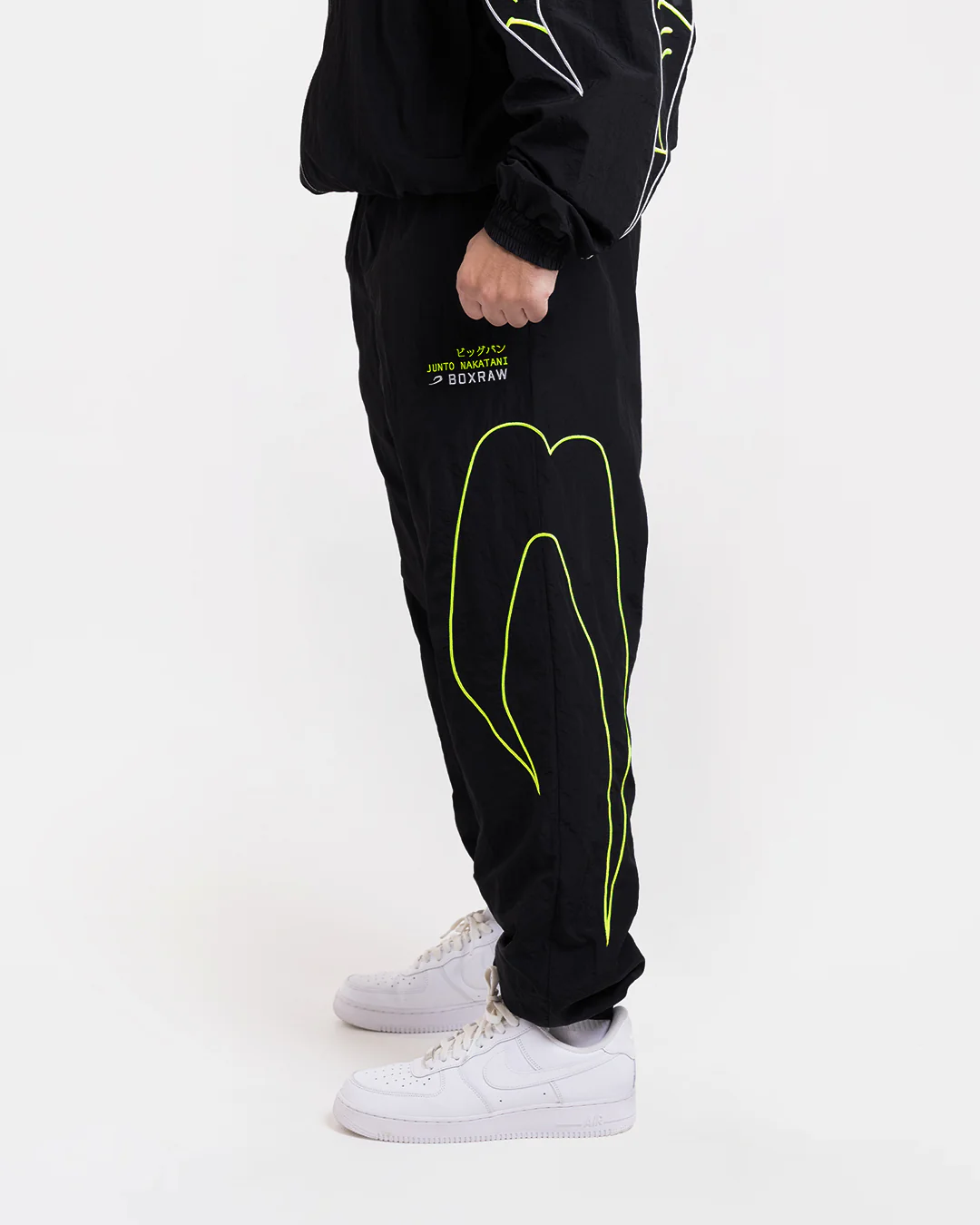 Nakatani x BOXRAW Track Bottoms - Black/Yellow - Image 5