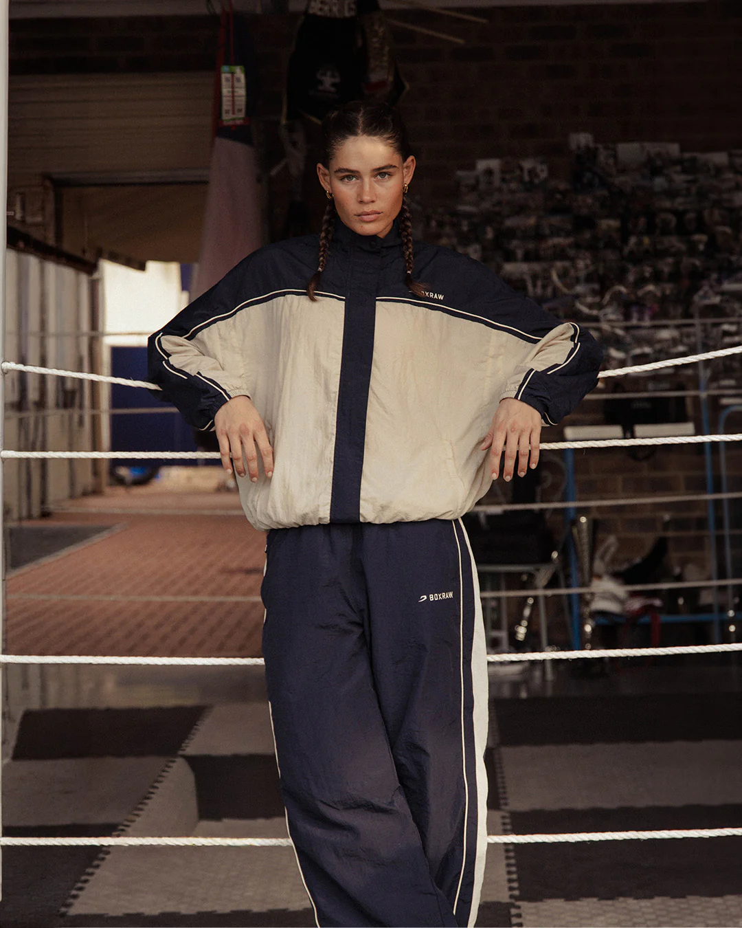 Nell Track Jacket - Navy/Cream - Image 4
