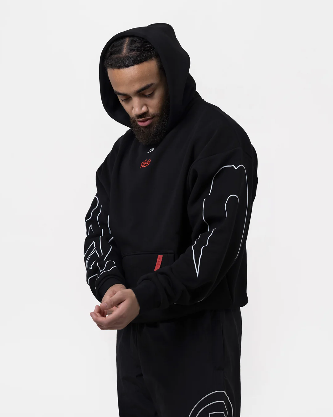 Ring x BOXRAW Oversized Hoodie - Black - Image 4