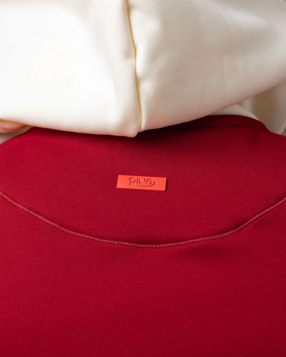 Ring x BOXRAW Oversized Hoodie - Red/Beige - Image 8