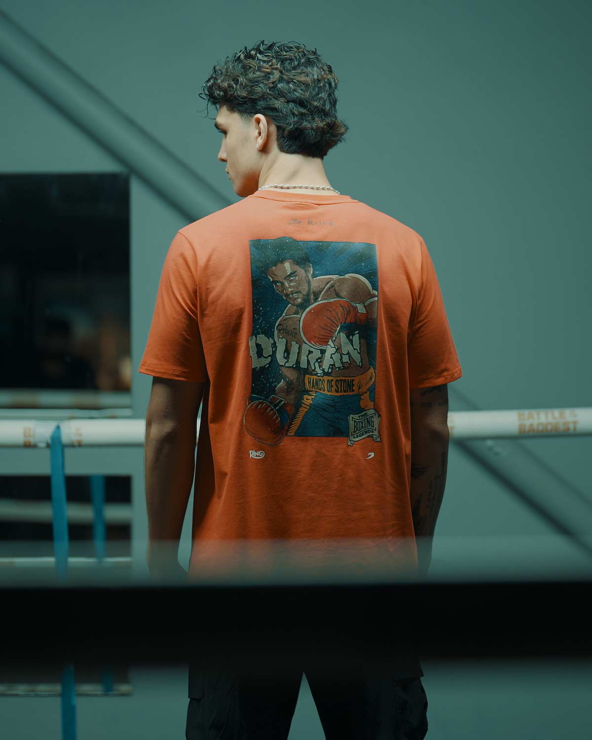 Ring x BOXRAW Roberto Duran T-Shirt - Cherry Red - Image 3