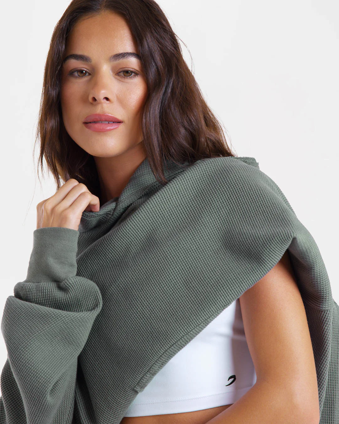 Shirley Waffle Hoodie - Green - Image 5
