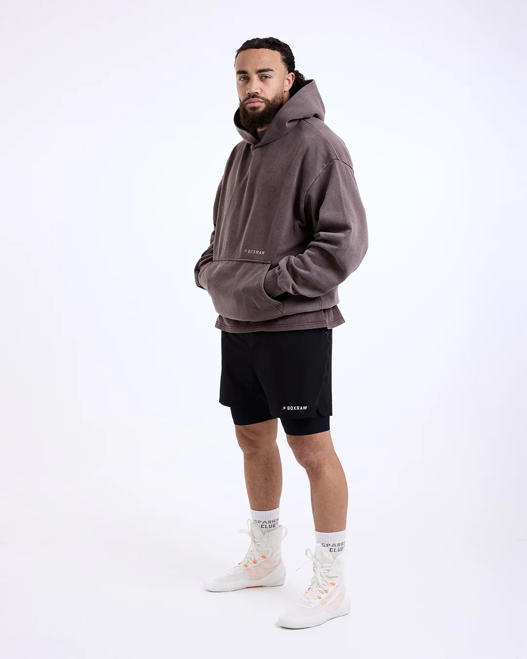 Sparring Club Oversized Hoodie - Washed Brown - Image 11