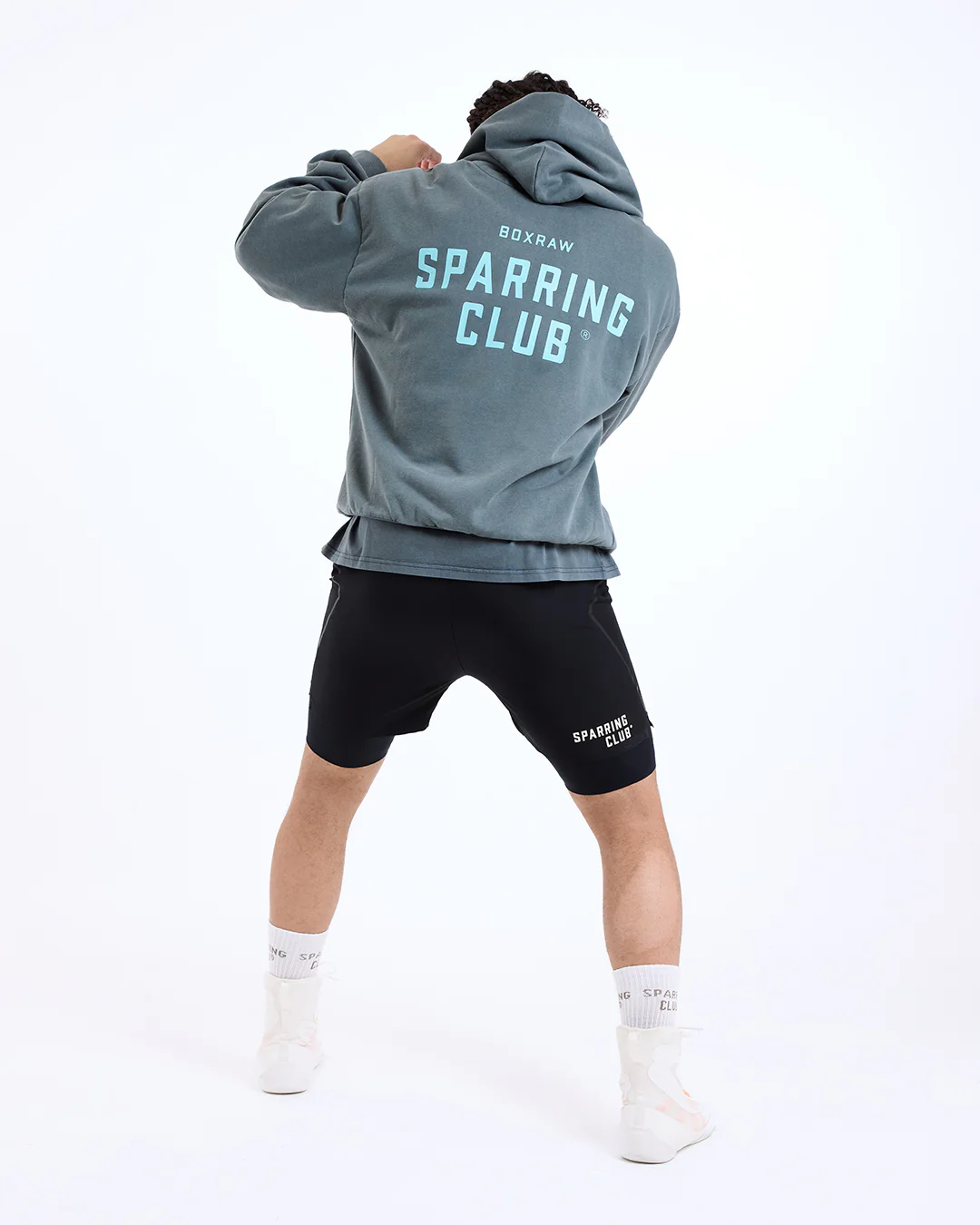 Sparring Club Oversized Hoodie - Washed Charcoal - Image 11