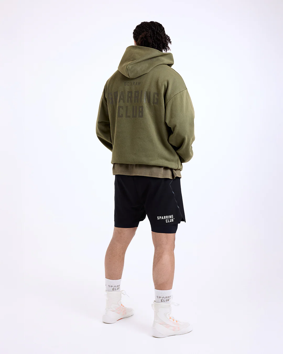 Sparring Club Oversized Hoodie - Washed Olive - Image 12