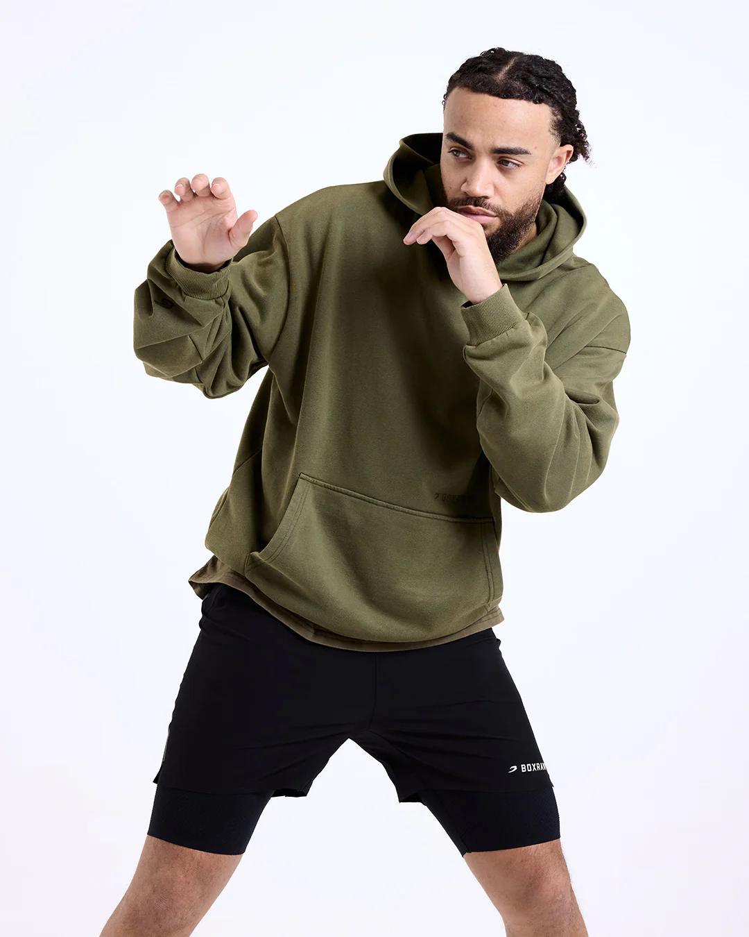 Sparring Club Oversized Hoodie - Washed Olive - Image 8