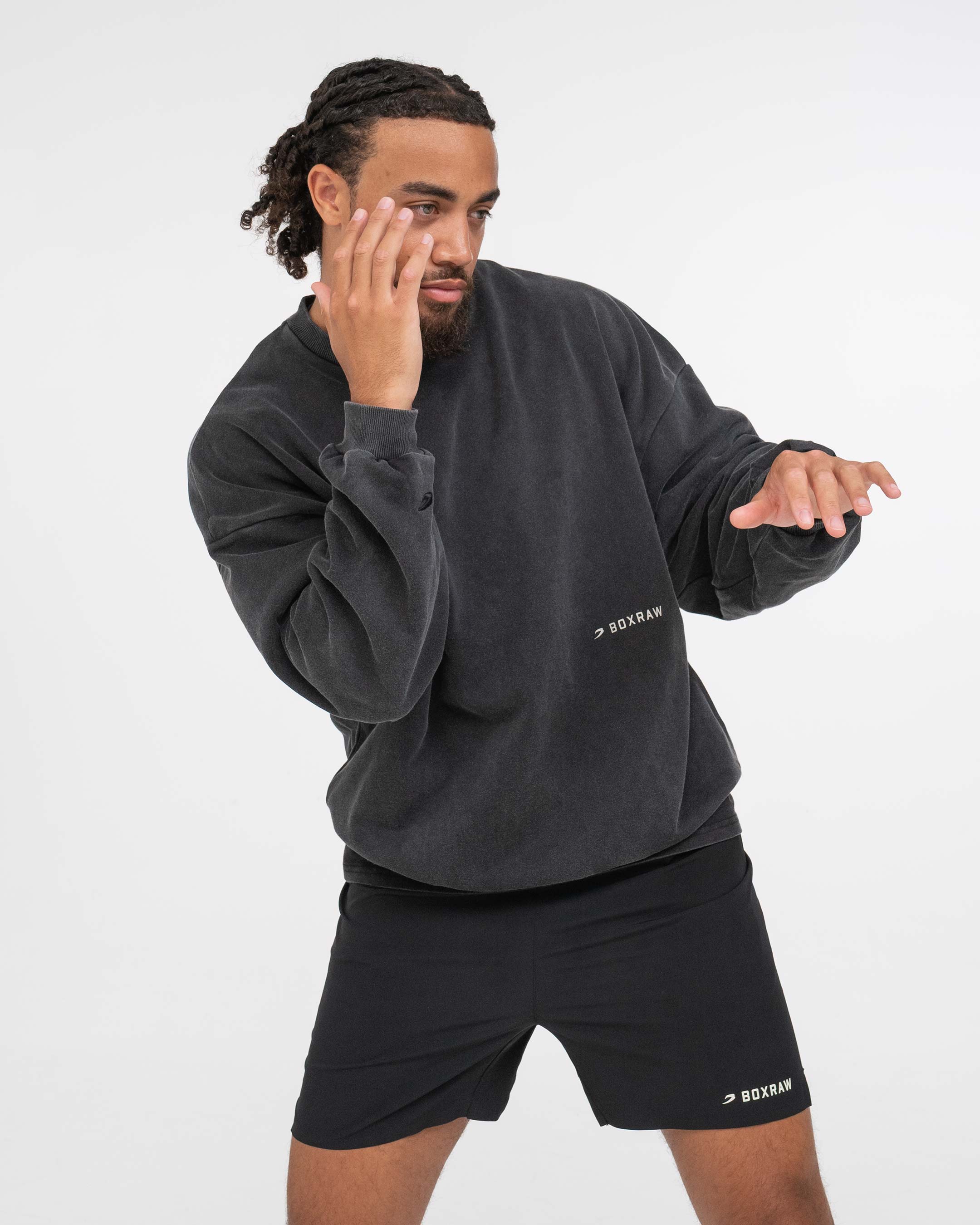 Sparring Club Oversized Sweatshirt - Washed Black - Image 6