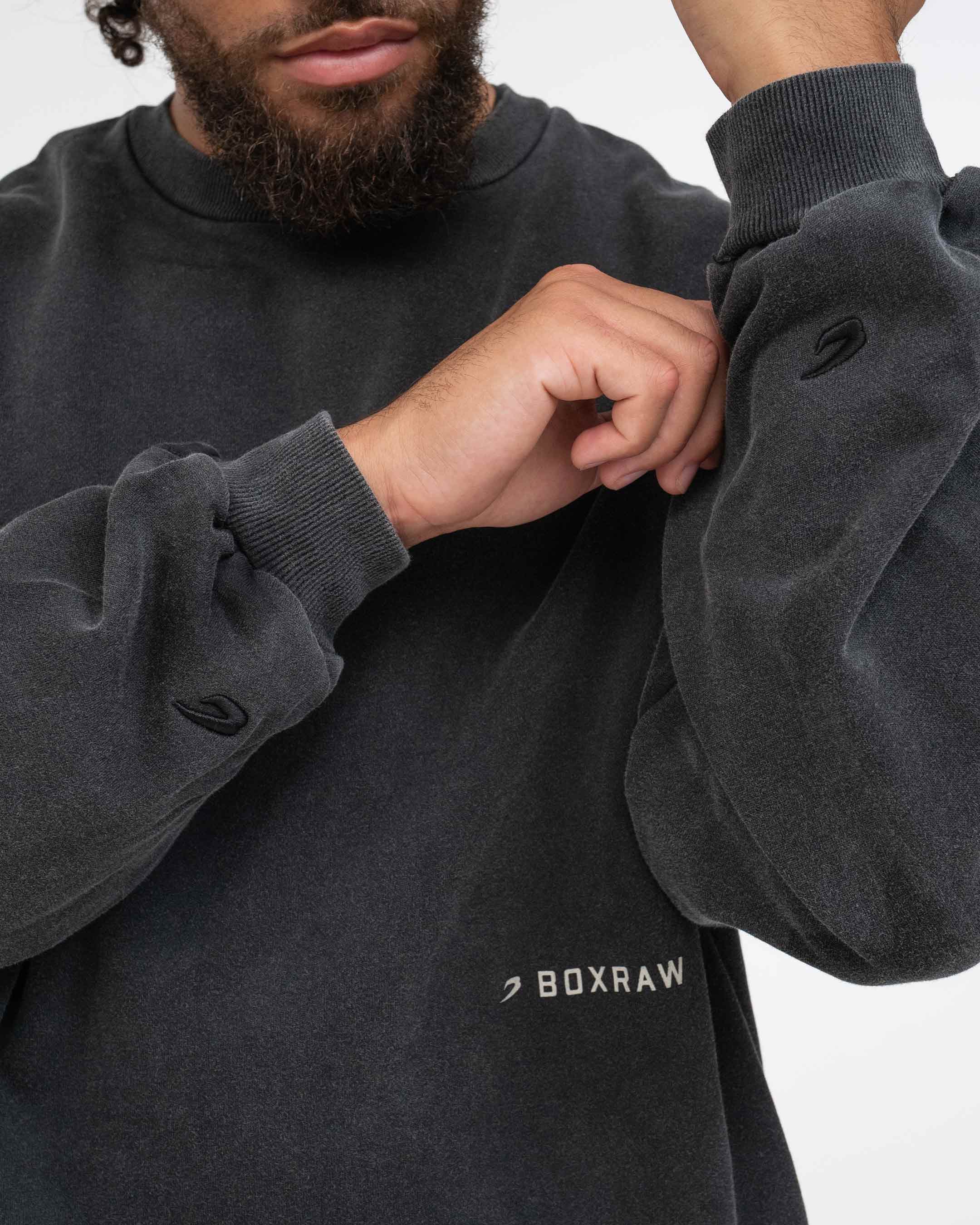Sparring Club Oversized Sweatshirt - Washed Black - Image 9