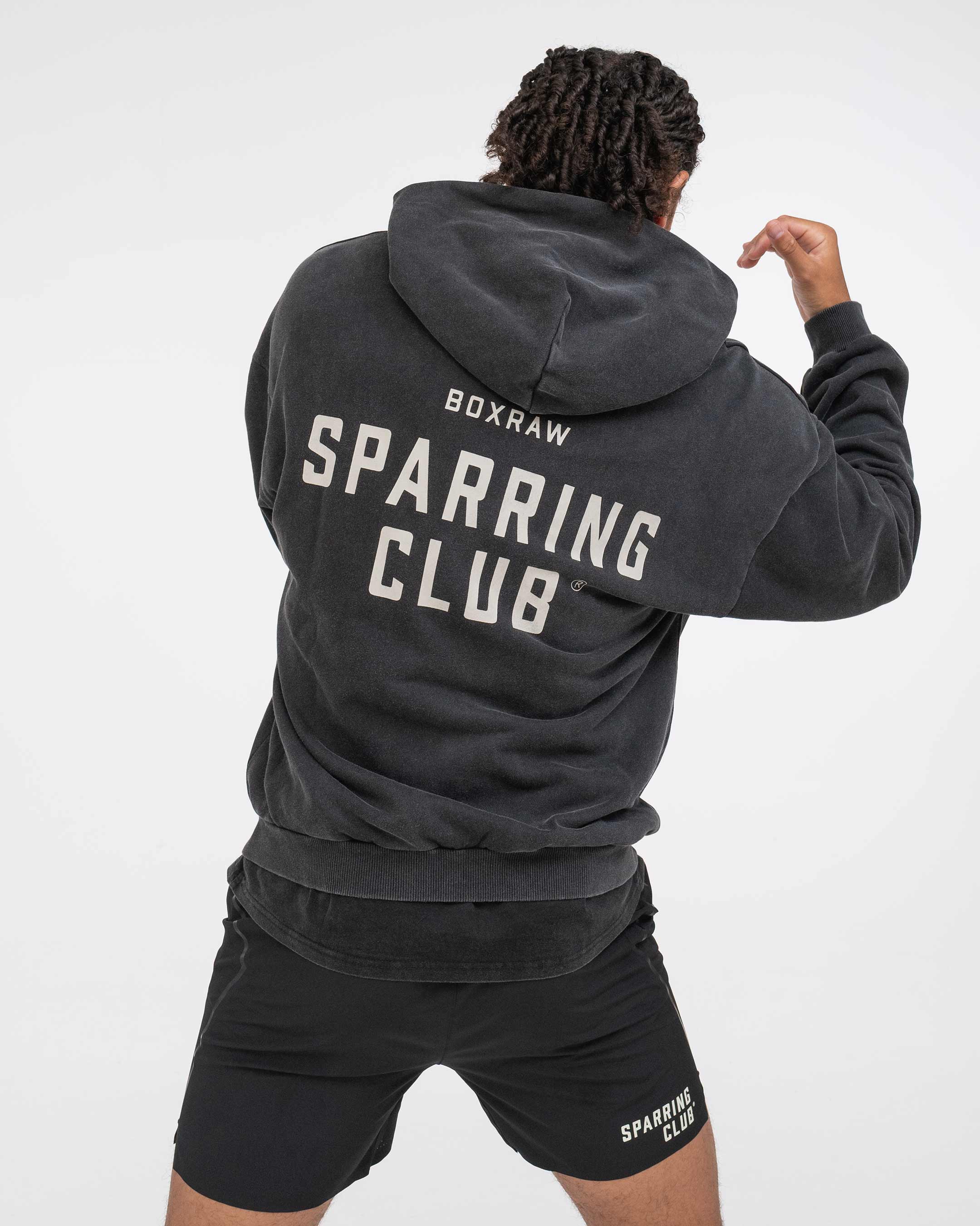 Sparring Club Oversized Zip Up Hoodie - Washed Black - Image 11