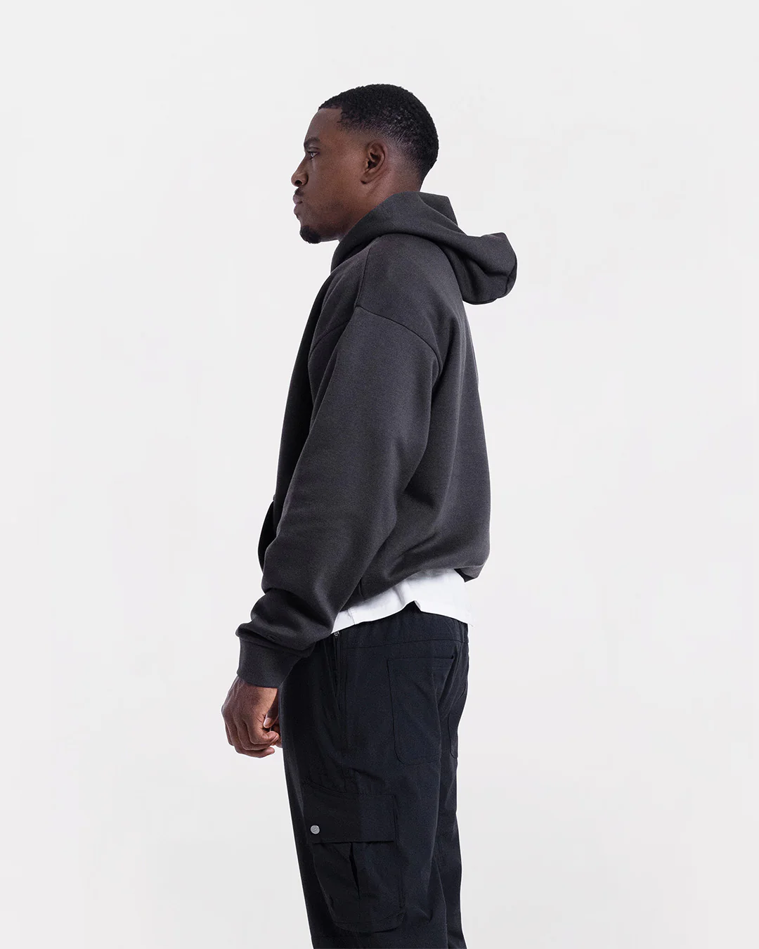Strike Oversized Hoodie - Dark Grey - Image 4