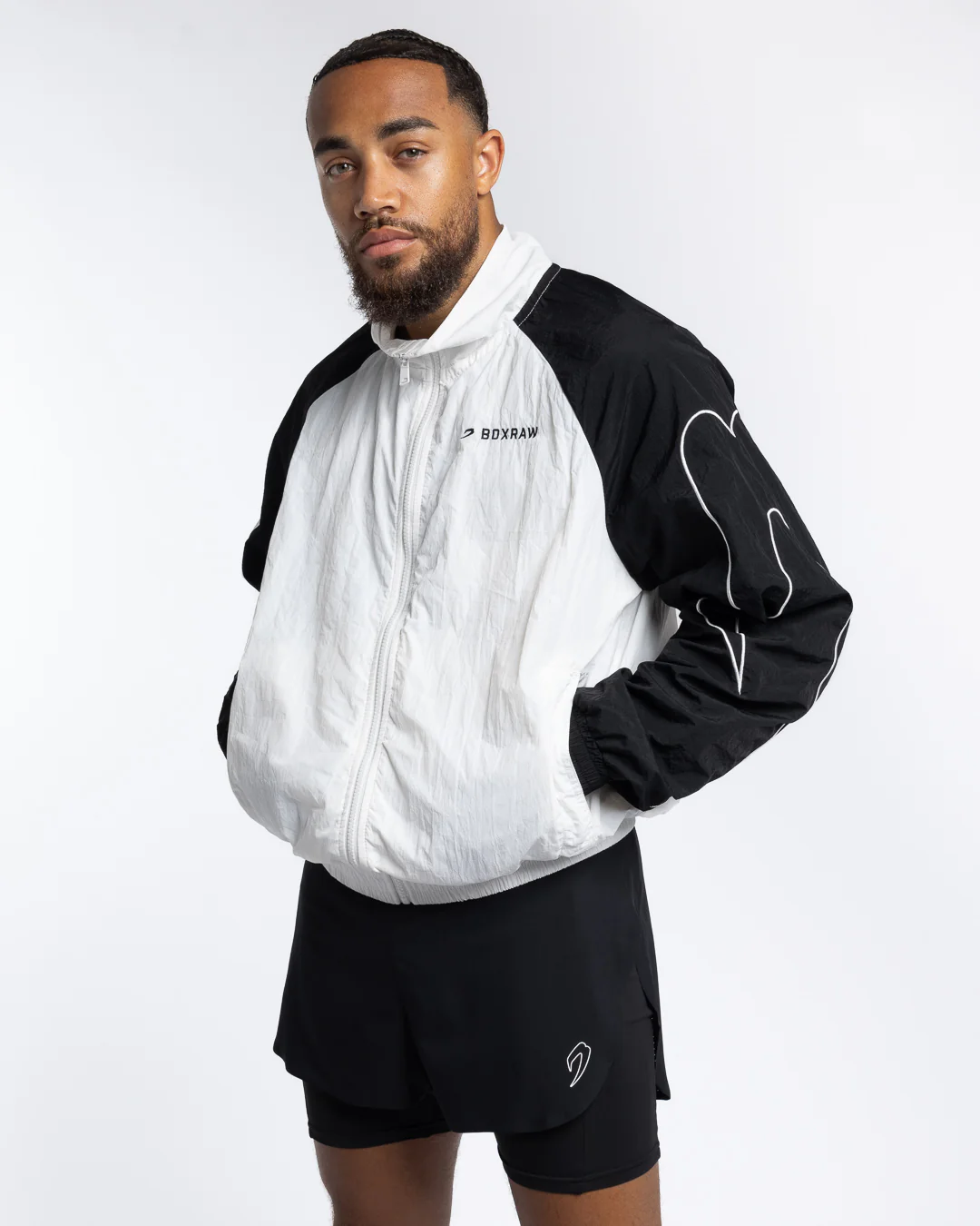 Tunero Track Jacket - White/Black - Image 7