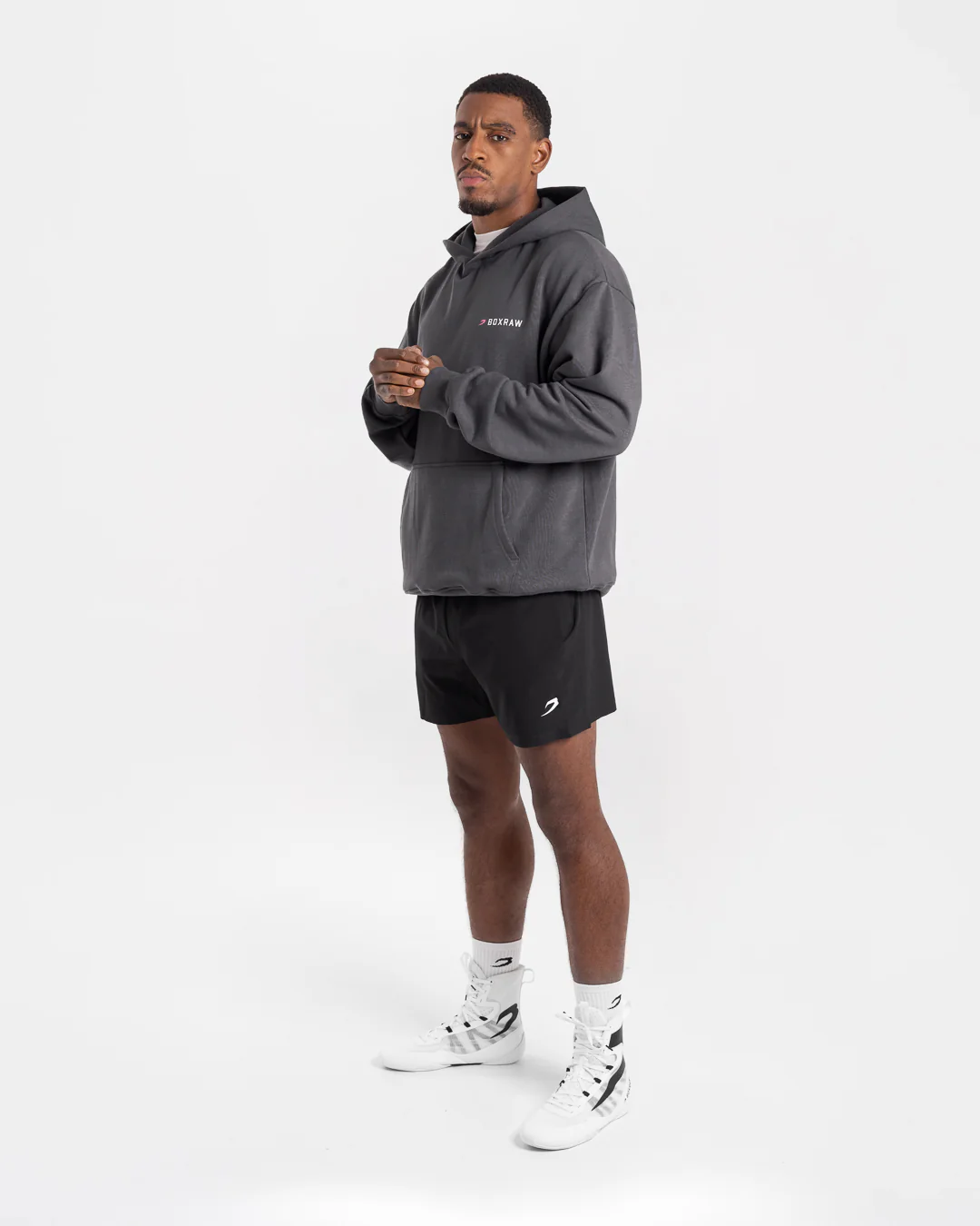 We Don't Play Boxing Oversized Hoodie - Grey/Pink - Image 2