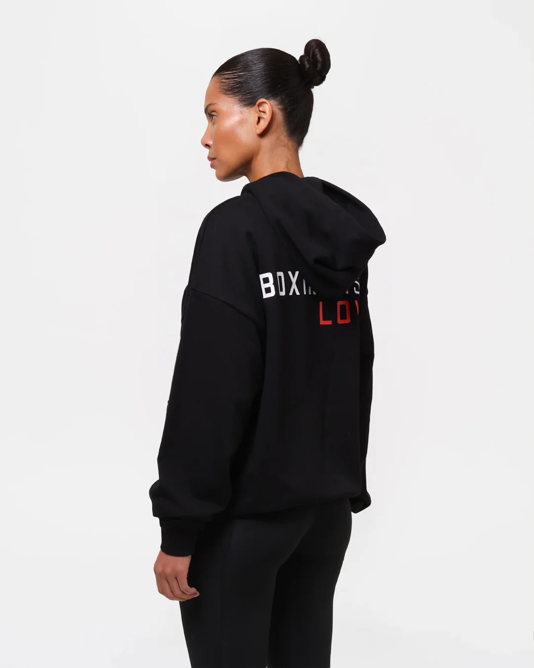Boxing is Love Oversized Hoodie - Black - Image 5