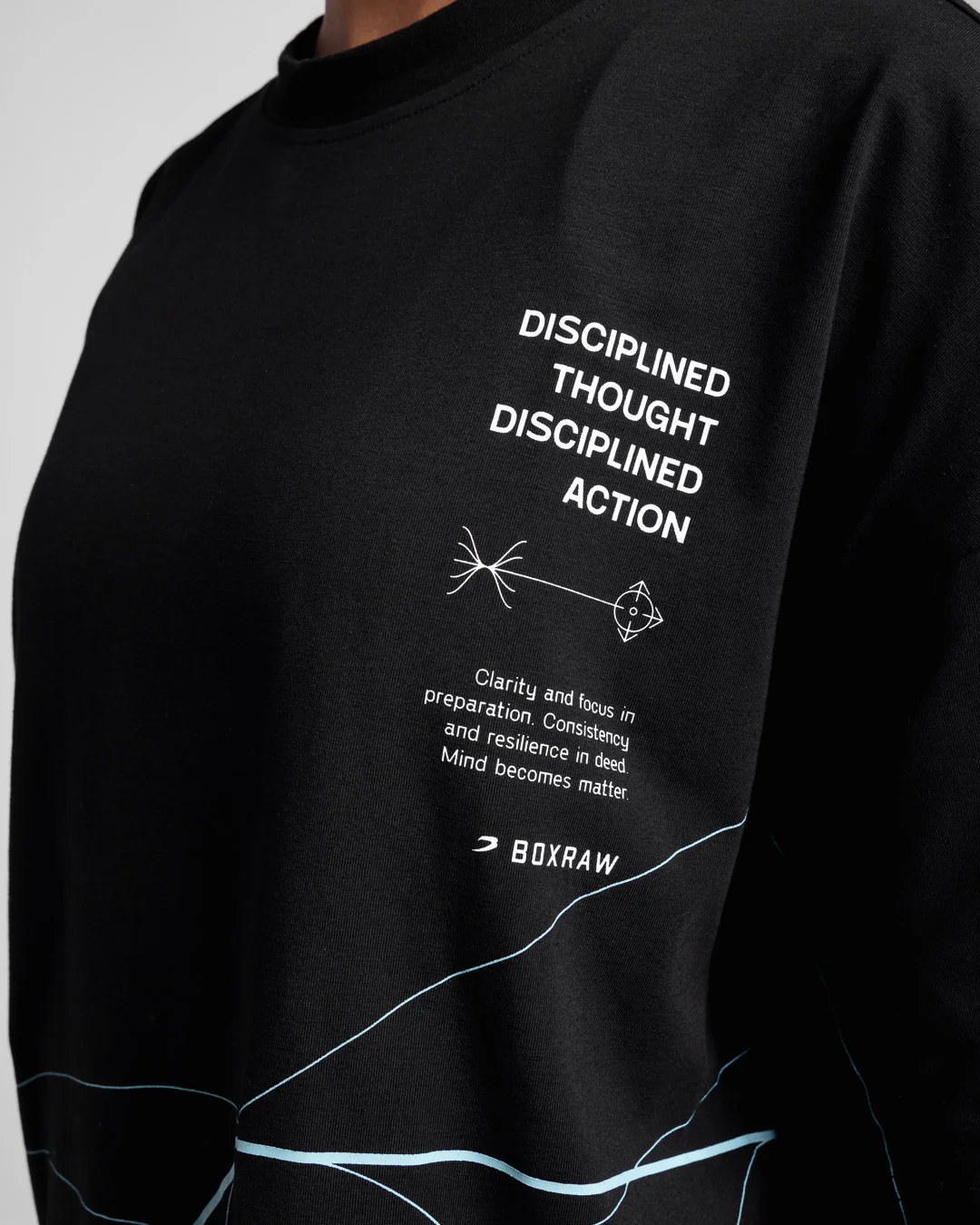 Disciplined Thought/Action Oversized T-Shirt - Black - Image 7
