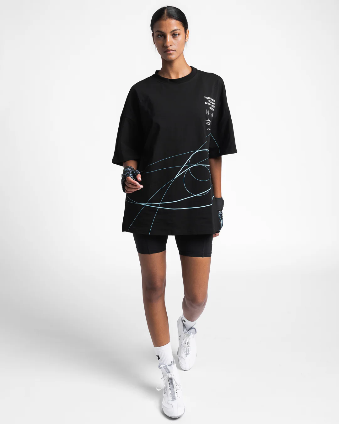 Disciplined Thought/Action Oversized T-Shirt - Black - Image 8