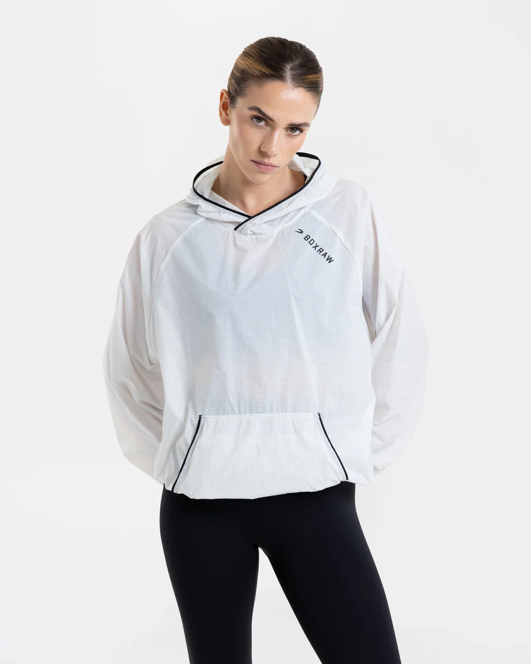 Genaro Oversized Windbreaker Hoodie - White - Image 3