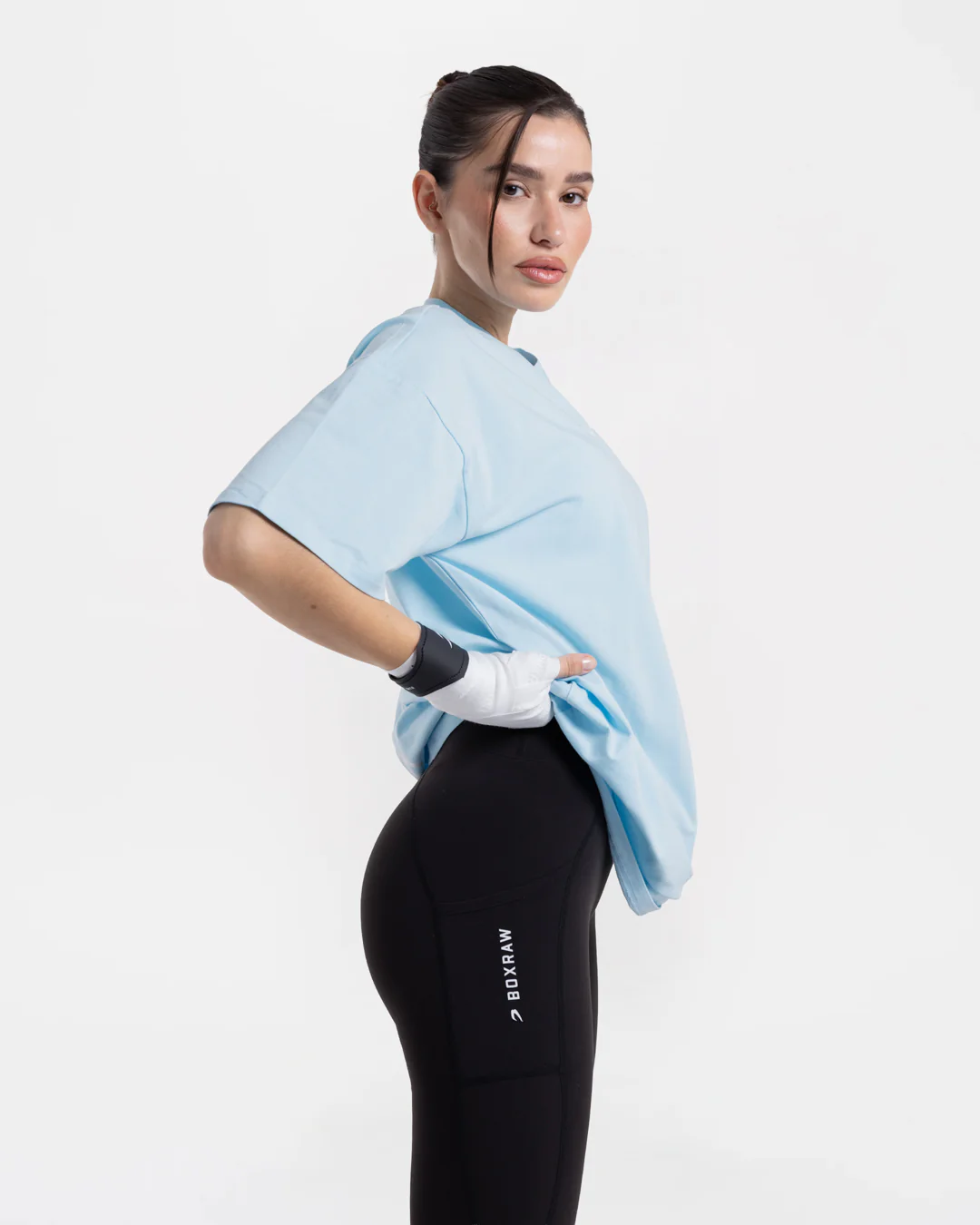 Lineal Oversized T-Shirt - Baby Blue - Image 4