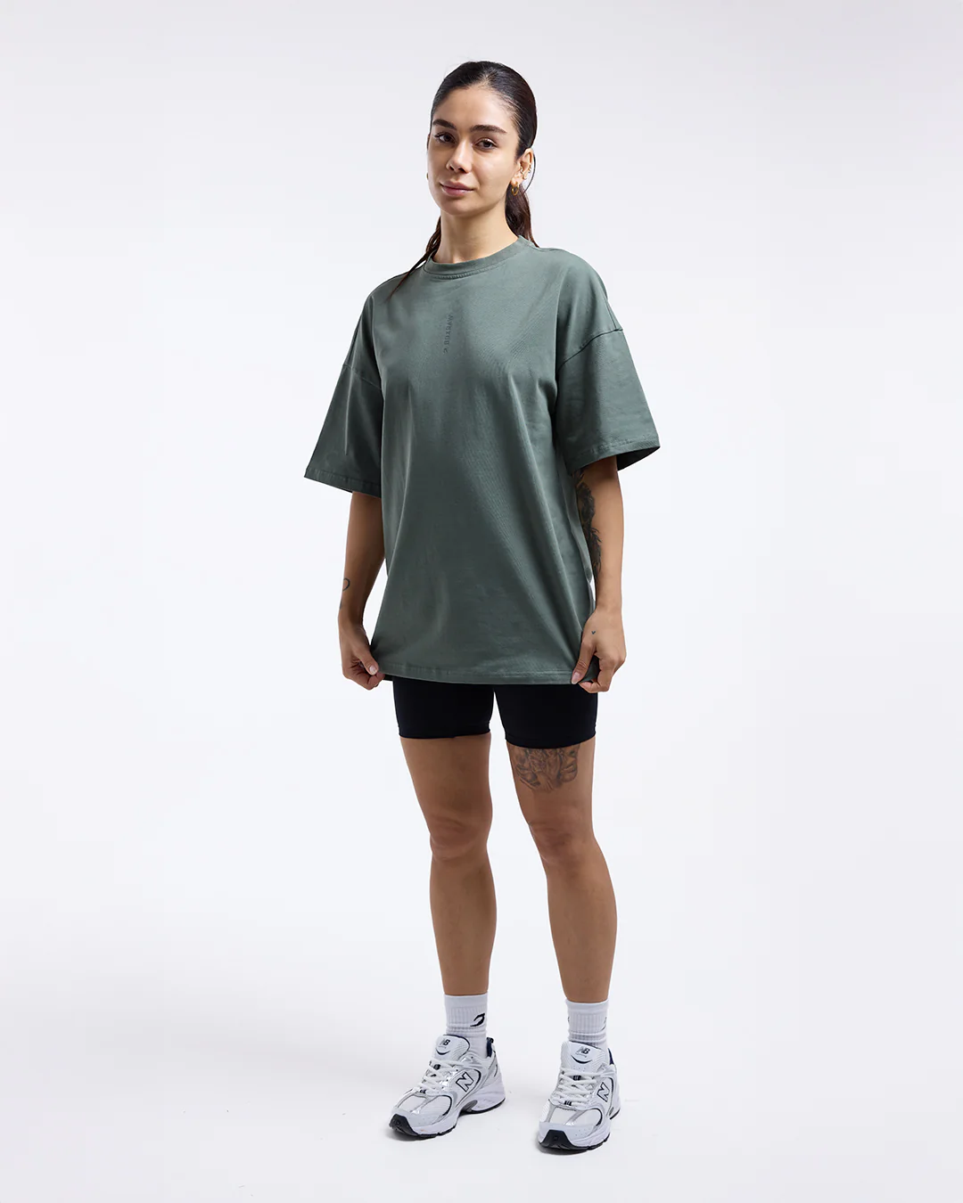 Lineal Oversized T-Shirt - Green - Image 2