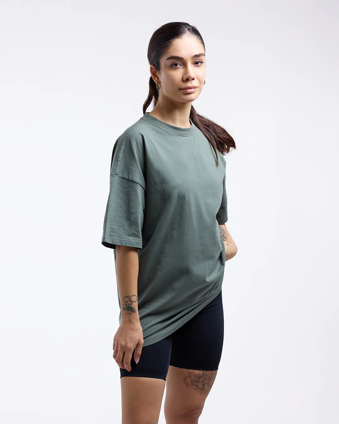 Lineal Oversized T-Shirt - Green - Image 3