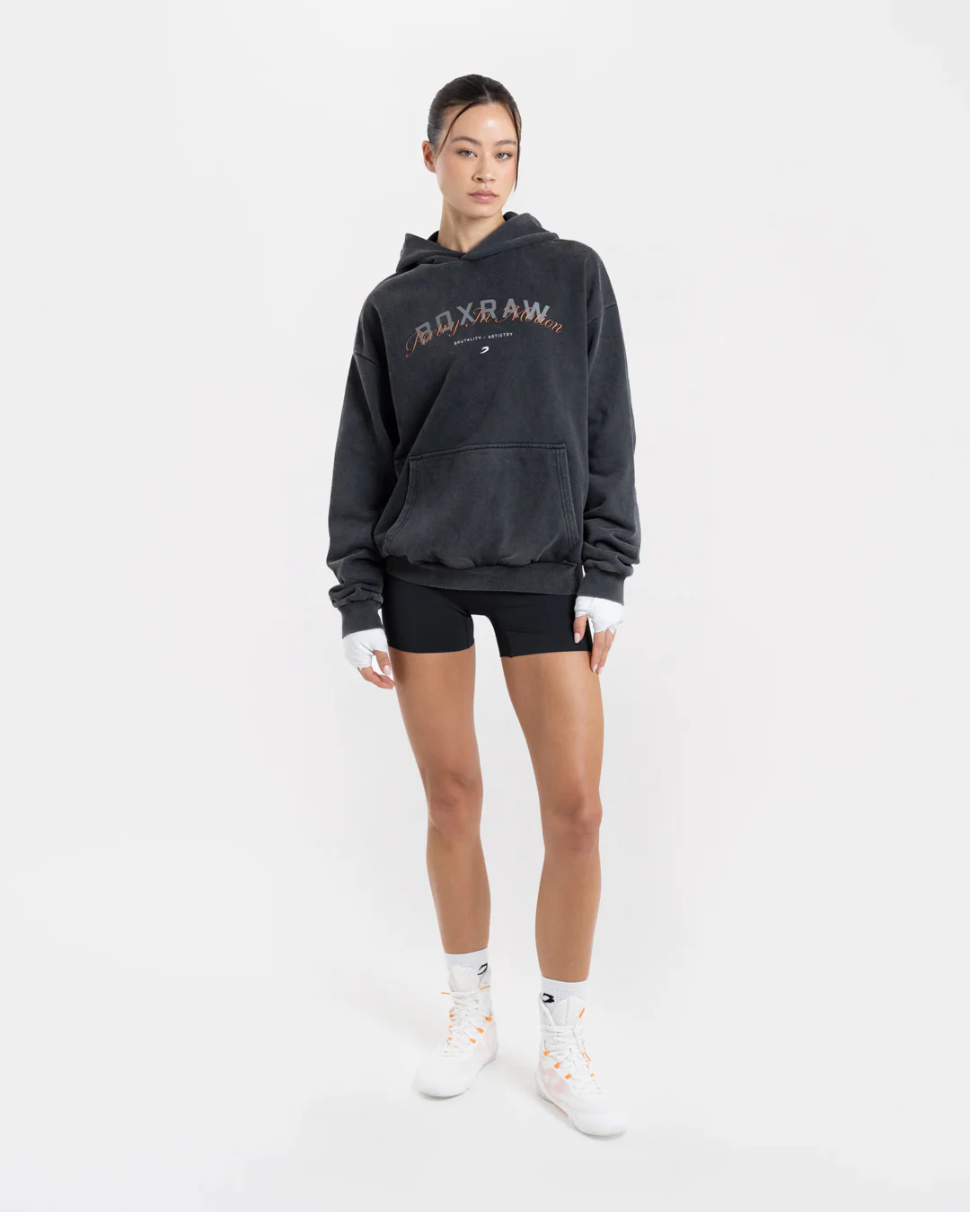 Poetry In Motion Oversized Hoodie - Washed Black - Image 2