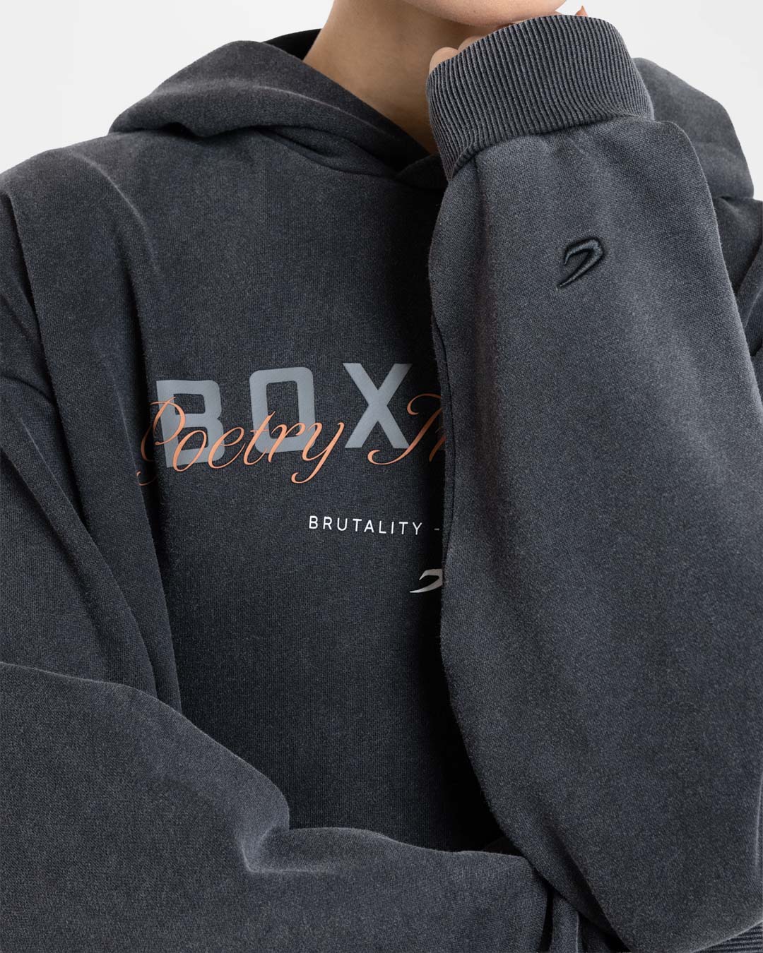 Poetry In Motion Oversized Hoodie - Washed Black - Image 7
